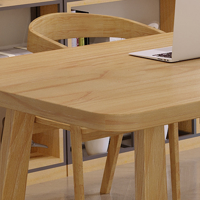 Modern Style Office Desk Solid Wood Trestle Writing Desk for Home Clearhalo 'furn' 'furn_office_desk' 'Furniture' 'Office Desks' 'Office Furniture' 'office_desk' 5636441