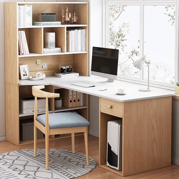 Modern Corner Writing Desk Manufactured Wood Desk With Bookshelf,47.2"L x 23.6"W Clearhalo 'furn' 'furn_office_desk' 'Furniture' 'Office Desks' 'Office Furniture' 'office_desk' 5636487
