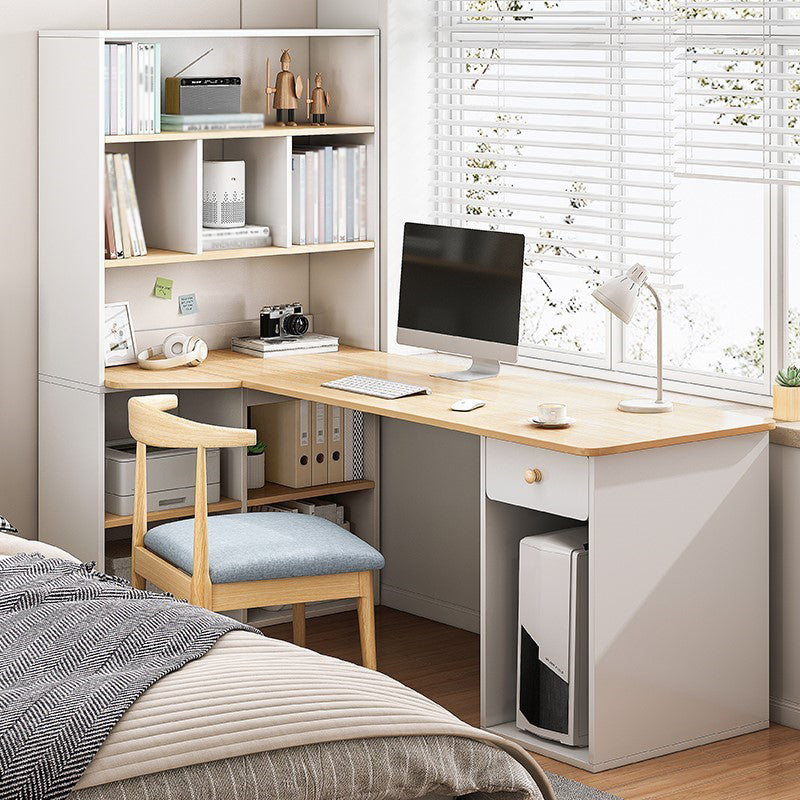 Modern Corner Writing Desk Manufactured Wood Desk With Bookshelf,47.2"L x 23.6"W Clearhalo 'furn' 'furn_office_desk' 'Furniture' 'Office Desks' 'Office Furniture' 'office_desk' 5636488