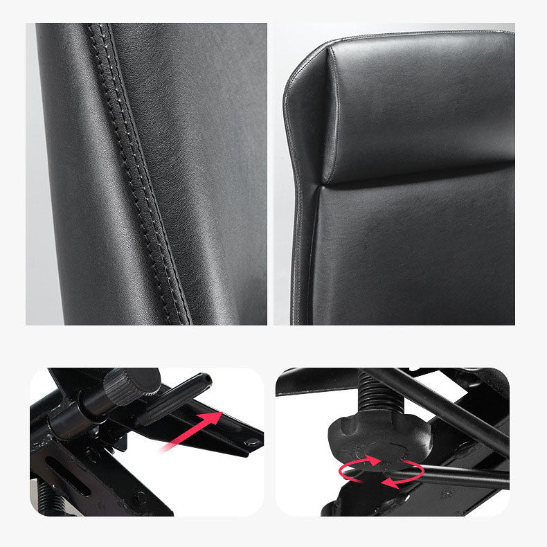 Moderner schwarzer Lederschischstuhl mit Hight in Home Office Stuhl