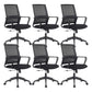 Arms Included Black Frame Office Chair No Distressing Mid-back Chair