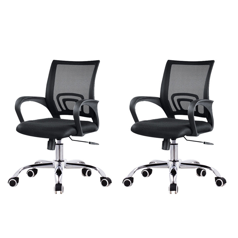 Modern Desk Chair Mid Back Ergonomic Computer Task Mesh Office Chair 2 Piece Set Casters Included Clearhalo 'furn' 'furn_office_chair' 'Furniture' 'Office Chairs' 'Office Furniture' 'office_chair' 5636593