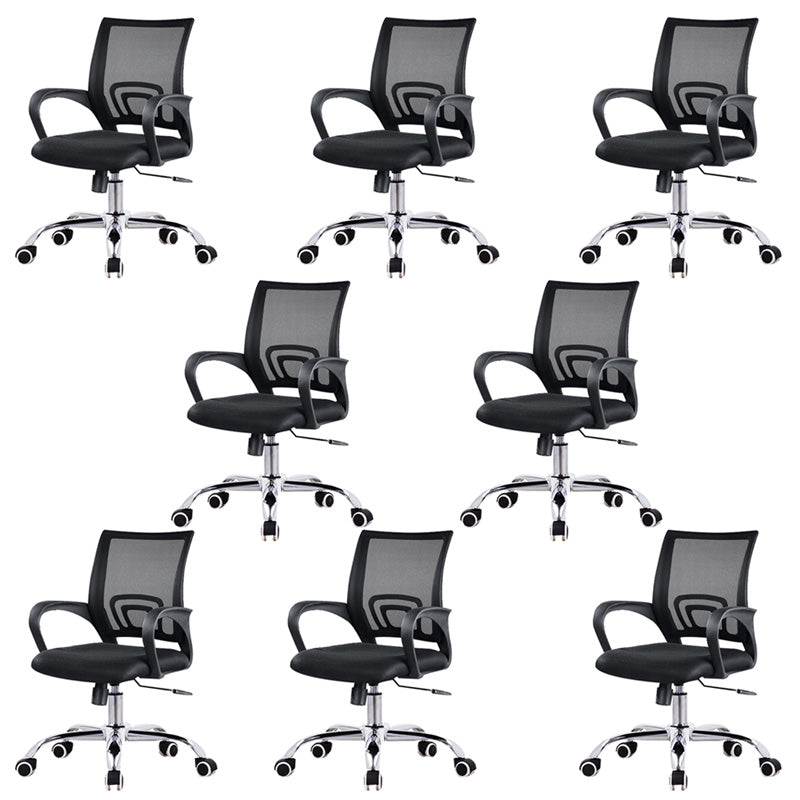 Modern Desk Chair Mid Back Ergonomic Computer Task Mesh Office Chair 8 Piece Set Casters Included Clearhalo 'furn' 'furn_office_chair' 'Furniture' 'Office Chairs' 'Office Furniture' 'office_chair' 5636599