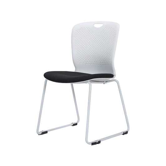 Modern Armless Upholstered Office Chair Plastic Ergonomic Office Chair Black 1 Piece