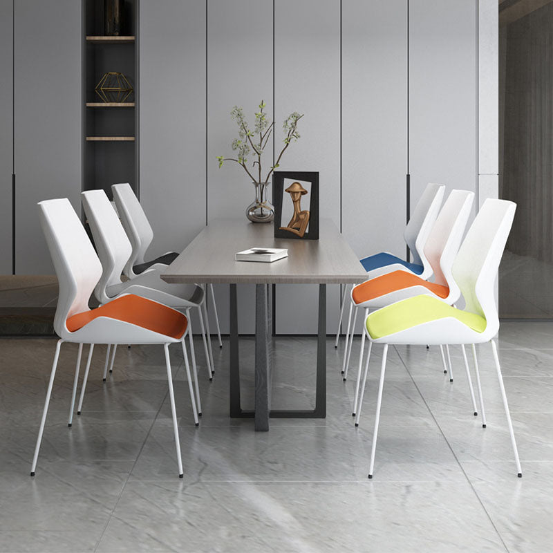 Chaise de tâche rembourrée sans bras moderne sans roues chaise de bureau