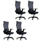 High Back Office Chair Rotatable Black Mesh Desk Chair with Adjustable Arm 4 Piece Set Casters Included Clearhalo 'furn' 'furn_office_chair' 'Furniture' 'Office Chairs' 'Office Furniture' 'office_chair' 5636954