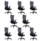 High Back Office Chair Rotatable Black Mesh Desk Chair with Adjustable Arm 8 Piece Set Casters Included Clearhalo 'furn' 'furn_office_chair' 'Furniture' 'Office Chairs' 'Office Furniture' 'office_chair' 5636958