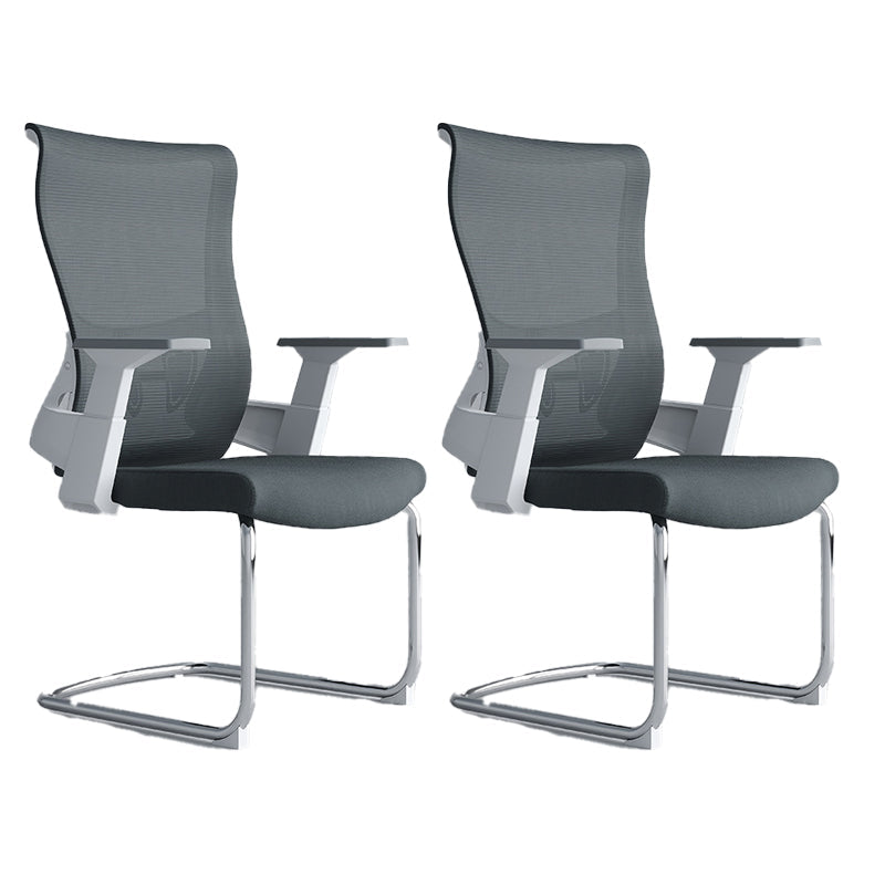 High Back Office Chair Rotatable Black Mesh Desk Chair with Adjustable Arm 2 Piece Set Casters Not Included Clearhalo 'furn' 'furn_office_chair' 'Furniture' 'Office Chairs' 'Office Furniture' 'office_chair' 5636963