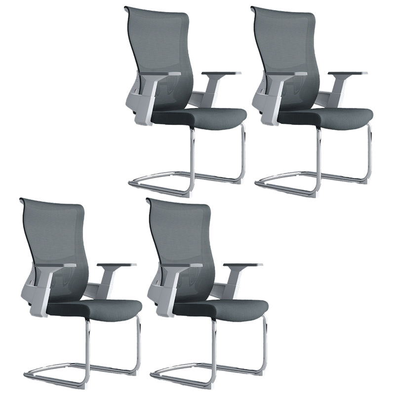 High Back Office Chair Rotatable Black Mesh Desk Chair with Adjustable Arm 4 Piece Set Casters Not Included Clearhalo 'furn' 'furn_office_chair' 'Furniture' 'Office Chairs' 'Office Furniture' 'office_chair' 5636964