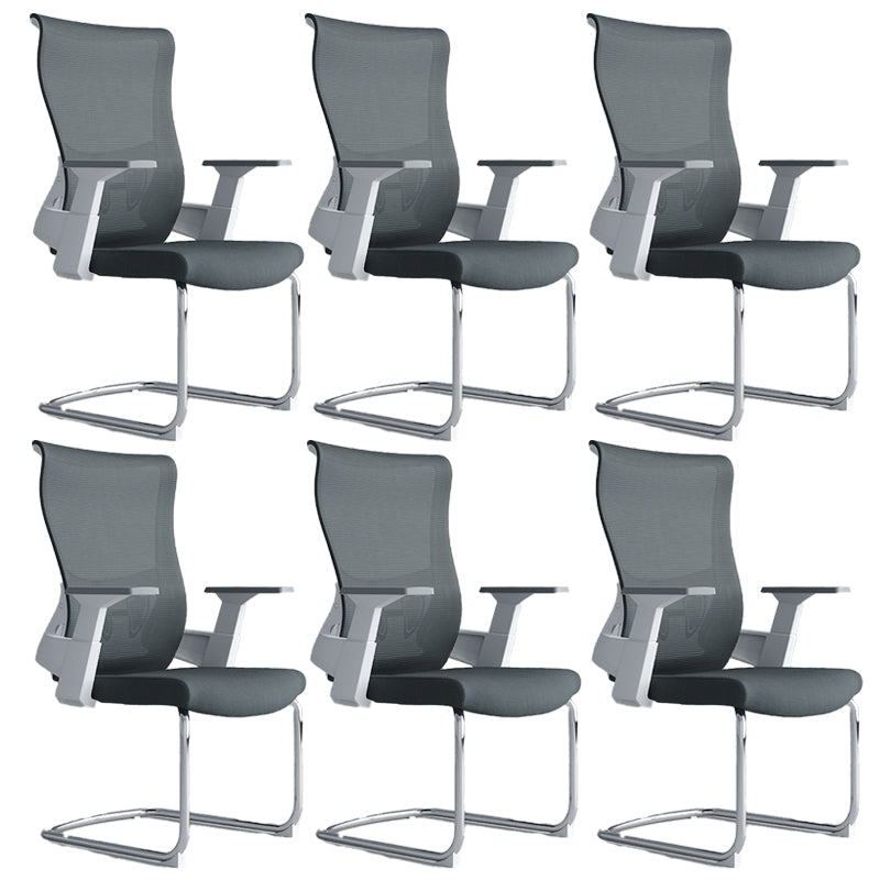 High Back Office Chair Rotatable Black Mesh Desk Chair with Adjustable Arm 6 Piece Set Casters Not Included Clearhalo 'furn' 'furn_office_chair' 'Furniture' 'Office Chairs' 'Office Furniture' 'office_chair' 5636966