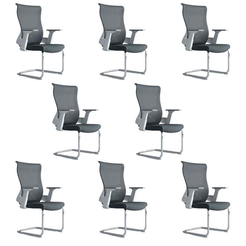 High Back Office Chair Rotatable Black Mesh Desk Chair with Adjustable Arm 8 Piece Set Casters Not Included Clearhalo 'furn' 'furn_office_chair' 'Furniture' 'Office Chairs' 'Office Furniture' 'office_chair' 5636968
