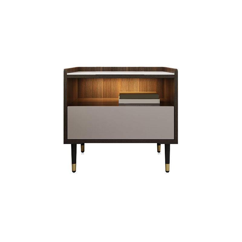 Modern Stone Top Top Open Open Storage Open Tavolo da 18 pollici H 1-Drawer Night With Gambe