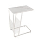 Modern 24 Inch H Nightstand Stone Top Metal Open Storage Night Table White Clearhalo 'Bedroom Furniture' 'furn' 'furn_night_stand' 'Furniture' 'night_stand' 'Nightstands' 5637003