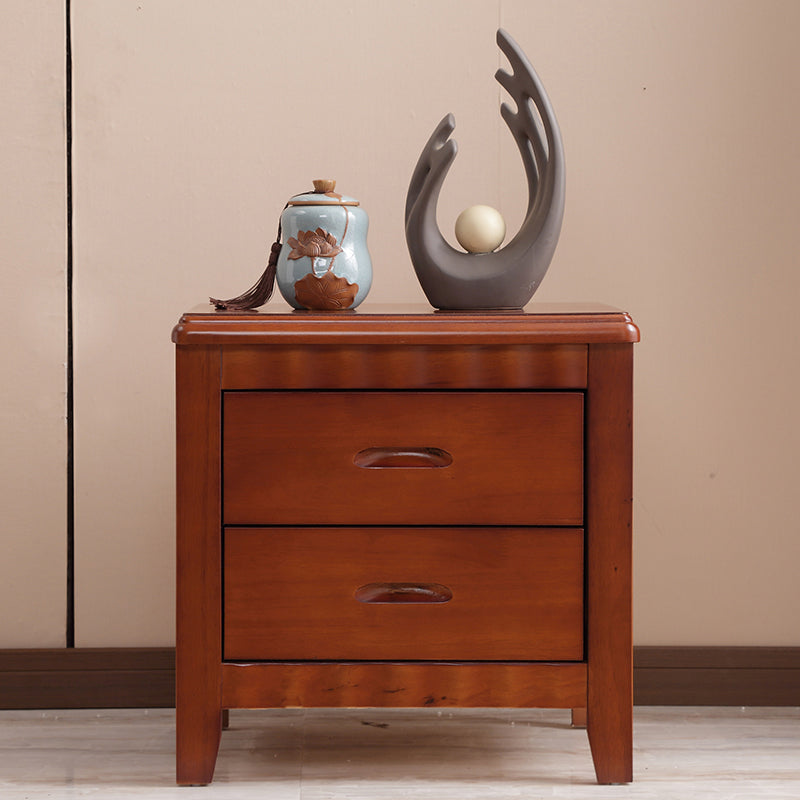 Moderner massiver Holz Nachttisch 2-schüchternen Aufbewahrung Eiche 20 Zoll H Nachttisch mit Beinen