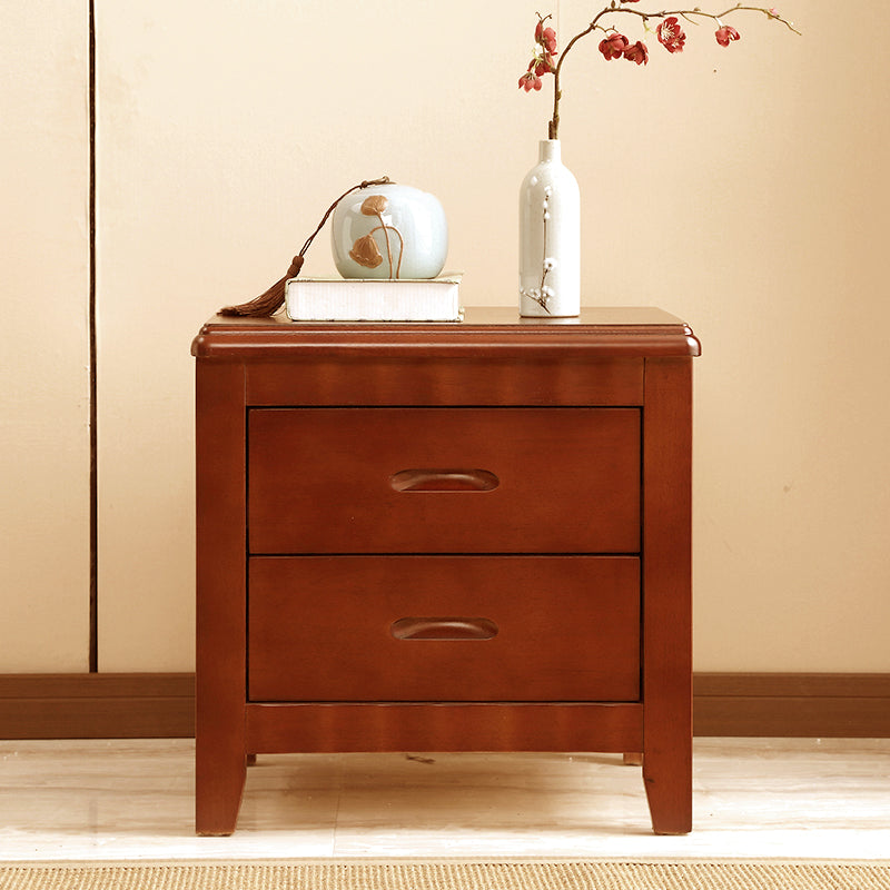 Moderner massiver Holz Nachttisch 2-schüchternen Aufbewahrung Eiche 20 Zoll H Nachttisch mit Beinen