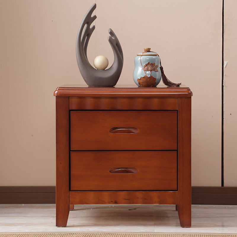 Moderner massiver Holz Nachttisch 2-schüchternen Aufbewahrung Eiche 20 Zoll H Nachttisch mit Beinen