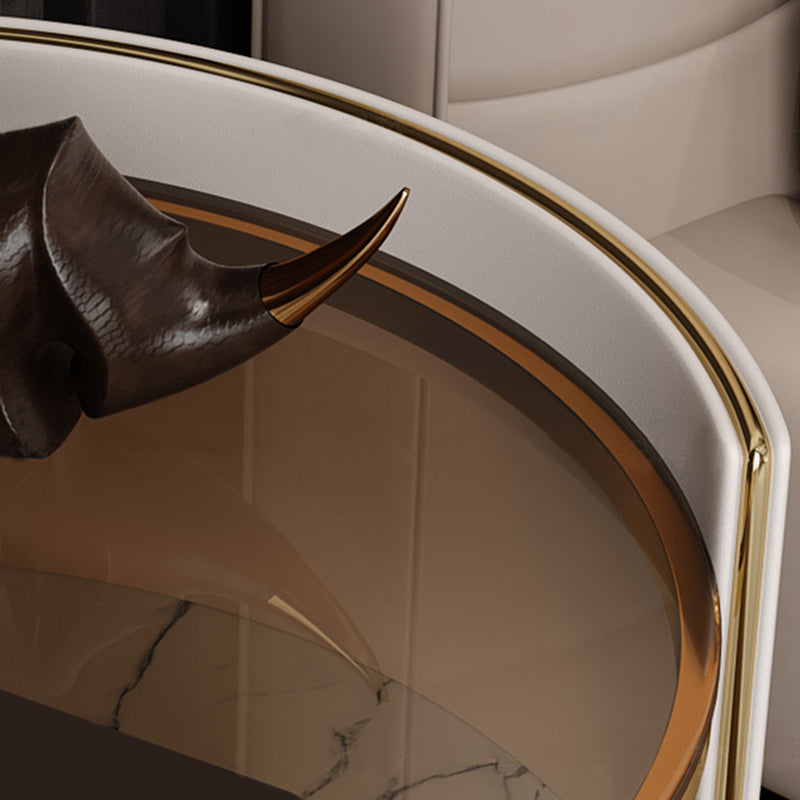 Glam Glass Top Nightand Open Rangement 20 pouces H Table de nuit à 1 dessin