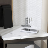 Armoire de lit en métal moderne Top 22 pouces H 1 table de nuit en noir / blanc