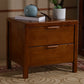 Modern 18 Inch H Bed Nightstand 2-Drawer Solid Wood Oak Legs Included Night Table