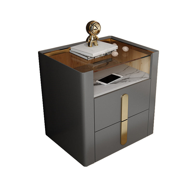 Glam 22 pollici H Top vetro in vetro Open Open Caricano a 2 traditori notturni