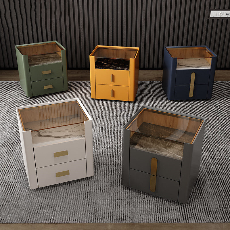 Glam 22 pollici H Top vetro in vetro Open Open Caricano a 2 traditori notturni