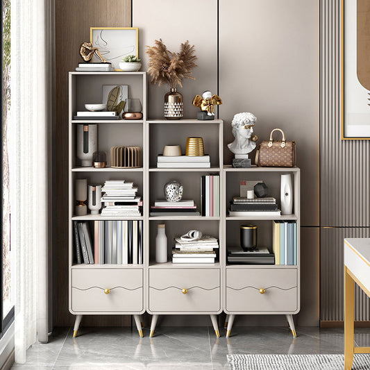 Standard Bookcase Closed Back Solid Engineered Wood Bookshelf for Home