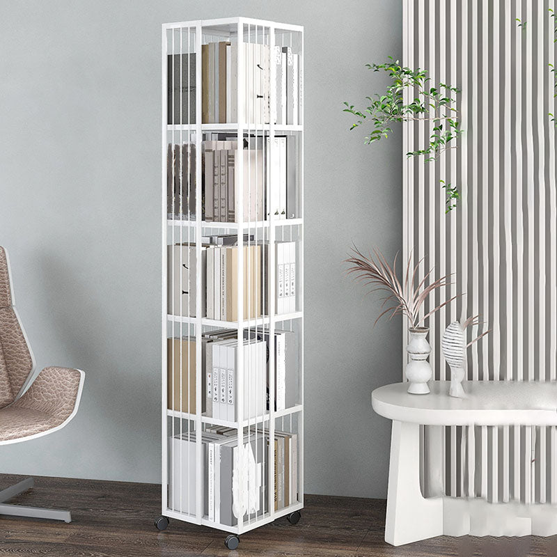 Modern Metal Bookshelf Standard Vertical Bookcase in Burnish Clearhalo 'Bookcases' 'furn' 'furn_bookcases' 'Furniture' 'Office Furniture' 5637226