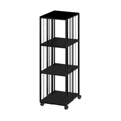 Modern Metal Bookshelf Standard Vertical Bookcase in Burnish 13.8"L x 13.8"W x 42.3"H Black Clearhalo 'Bookcases' 'furn' 'furn_bookcases' 'Furniture' 'Office Furniture' 5637227