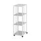 Modern Metal Bookshelf Standard Vertical Bookcase in Burnish 13.8"L x 13.8"W x 42.3"H White Clearhalo 'Bookcases' 'furn' 'furn_bookcases' 'Furniture' 'Office Furniture' 5637228