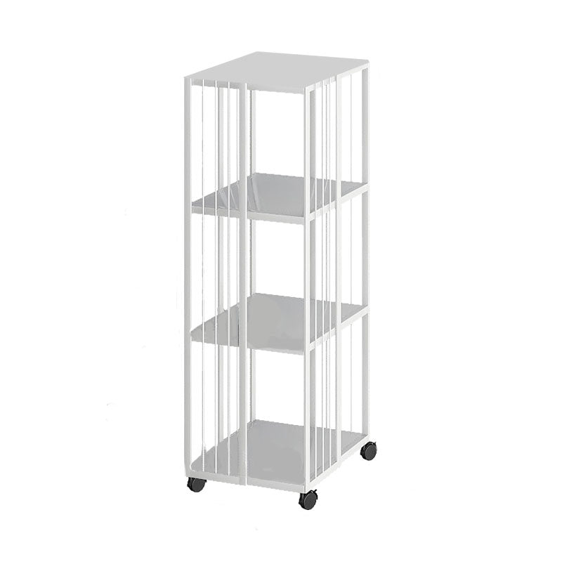 Modern Metal Bookshelf Standard Vertical Bookcase in Burnish 13.8"L x 13.8"W x 42.3"H White Clearhalo 'Bookcases' 'furn' 'furn_bookcases' 'Furniture' 'Office Furniture' 5637228