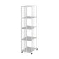 Modern Metal Bookshelf Standard Vertical Bookcase in Burnish 13.8"L x 13.8"W x 54.7"H White Clearhalo 'Bookcases' 'furn' 'furn_bookcases' 'Furniture' 'Office Furniture' 5637230