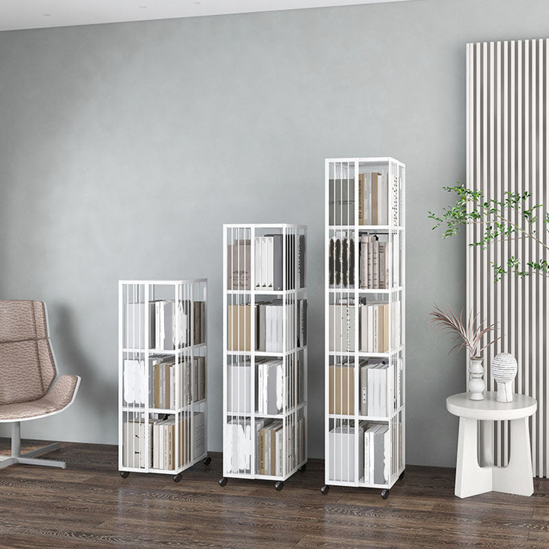 Modern Metal Bookshelf Standard Vertical Bookcase in Burnish Clearhalo 'Bookcases' 'furn' 'furn_bookcases' 'Furniture' 'Office Furniture' 5637231