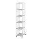 Modern Metal Bookshelf Standard Vertical Bookcase in Burnish 13.8"L x 13.8"W x 68.3"H White Clearhalo 'Bookcases' 'furn' 'furn_bookcases' 'Furniture' 'Office Furniture' 5637236