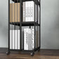 Modern Metal Bookshelf Standard Vertical Bookcase in Burnish Clearhalo 'Bookcases' 'furn' 'furn_bookcases' 'Furniture' 'Office Furniture' 5637237