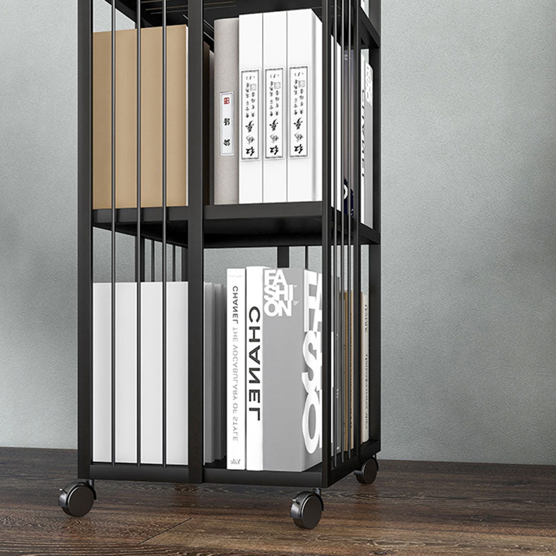 Modern Metal Bookshelf Standard Vertical Bookcase in Burnish Clearhalo 'Bookcases' 'furn' 'furn_bookcases' 'Furniture' 'Office Furniture' 5637237
