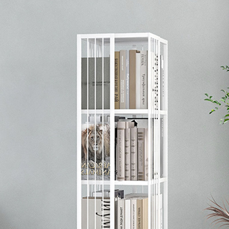 Modern Metal Bookshelf Standard Vertical Bookcase in Burnish Clearhalo 'Bookcases' 'furn' 'furn_bookcases' 'Furniture' 'Office Furniture' 5637239