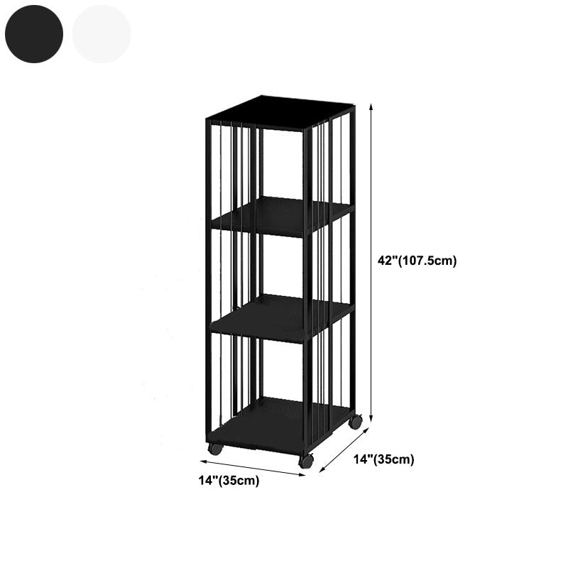 Modern Metal Bookshelf Standard Vertical Bookcase in Burnish Clearhalo 'Bookcases' 'furn' 'furn_bookcases' 'Furniture' 'Office Furniture' 5637240