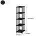 Modern Metal Bookshelf Standard Vertical Bookcase in Burnish Clearhalo 'Bookcases' 'furn' 'furn_bookcases' 'Furniture' 'Office Furniture' 5637241