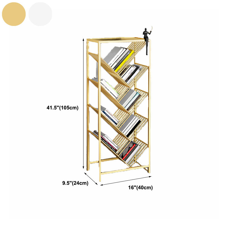Estantería de metal moderna estantería abierta geométrica en Burnish