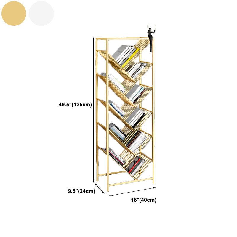 Estantería de metal moderna estantería abierta geométrica en Burnish
