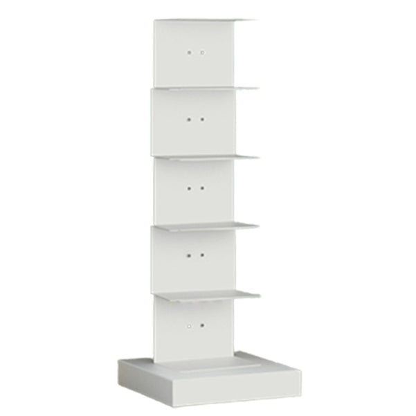 Modern Steel Bookcase, White, Geometric Bookshelf for Any Room 13.8"L x 13.8"W x 35.4"H Clearhalo 'Bookcases' 'furn' 'furn_bookcases' 'Furniture' 'Office Furniture' 5637300