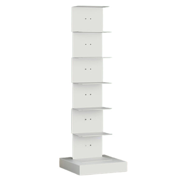 Modern Steel Bookcase, White, Geometric Bookshelf for Any Room 13.8"L x 13.8"W x 42.1"H Clearhalo 'Bookcases' 'furn' 'furn_bookcases' 'Furniture' 'Office Furniture' 5637302