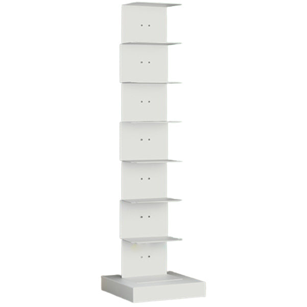 Modern Steel Bookcase, White, Geometric Bookshelf for Any Room 13.8"L x 13.8"W x 48.8"H Clearhalo 'Bookcases' 'furn' 'furn_bookcases' 'Furniture' 'Office Furniture' 5637304