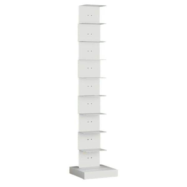 Modern Steel Bookcase, White, Geometric Bookshelf for Any Room 13.8"L x 13.8"W x 63"H Clearhalo 'Bookcases' 'furn' 'furn_bookcases' 'Furniture' 'Office Furniture' 5637307