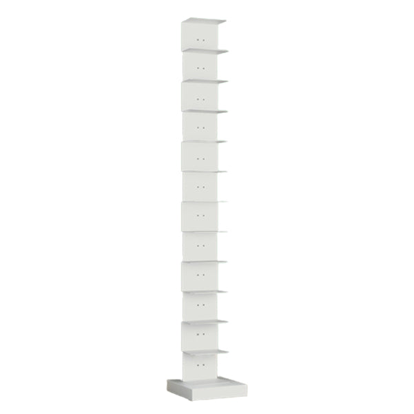 Modern Steel Bookcase, White, Geometric Bookshelf for Any Room 13.8"L x 13.8"W x 83.1"H Clearhalo 'Bookcases' 'furn' 'furn_bookcases' 'Furniture' 'Office Furniture' 5637308