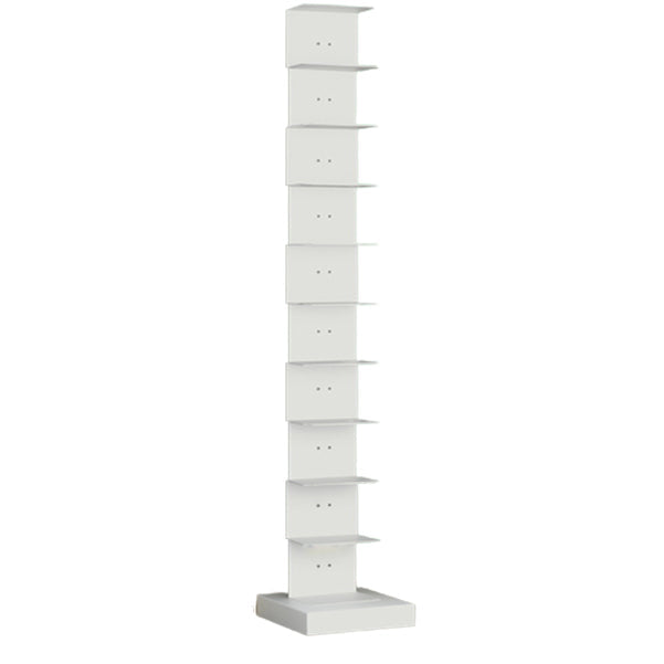 Modern Steel Bookcase, White, Geometric Bookshelf for Any Room 14"L x 14"W x 70"H Clearhalo 'Bookcases' 'furn' 'furn_bookcases' 'Furniture' 'Office Furniture' 5637309