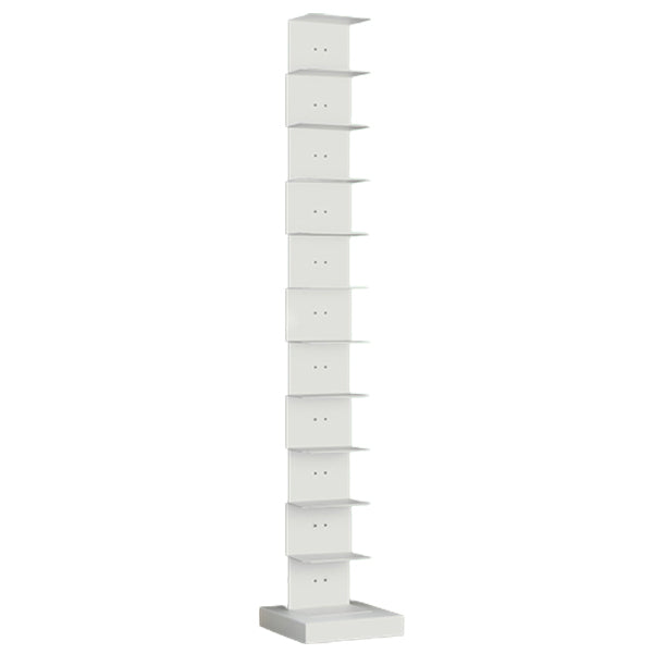 Modern Steel Bookcase, White, Geometric Bookshelf for Any Room 13.8"L x 13.8"W x 76.4"H Clearhalo 'Bookcases' 'furn' 'furn_bookcases' 'Furniture' 'Office Furniture' 5637311