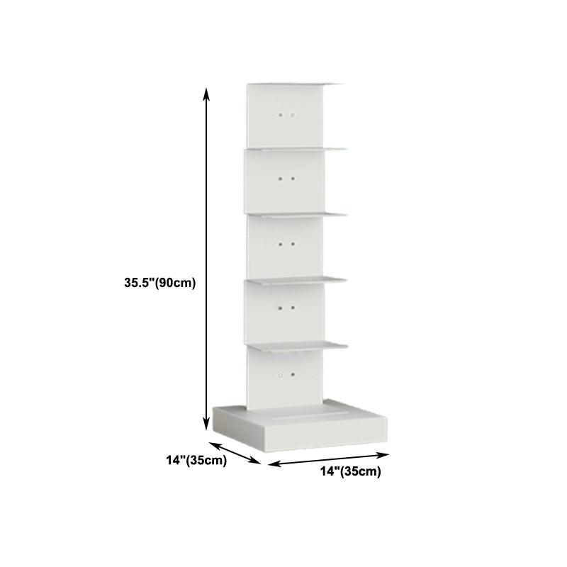 Modern Steel Bookcase, White, Geometric Bookshelf for Any Room Clearhalo 'Bookcases' 'furn' 'furn_bookcases' 'Furniture' 'Office Furniture' 5637319