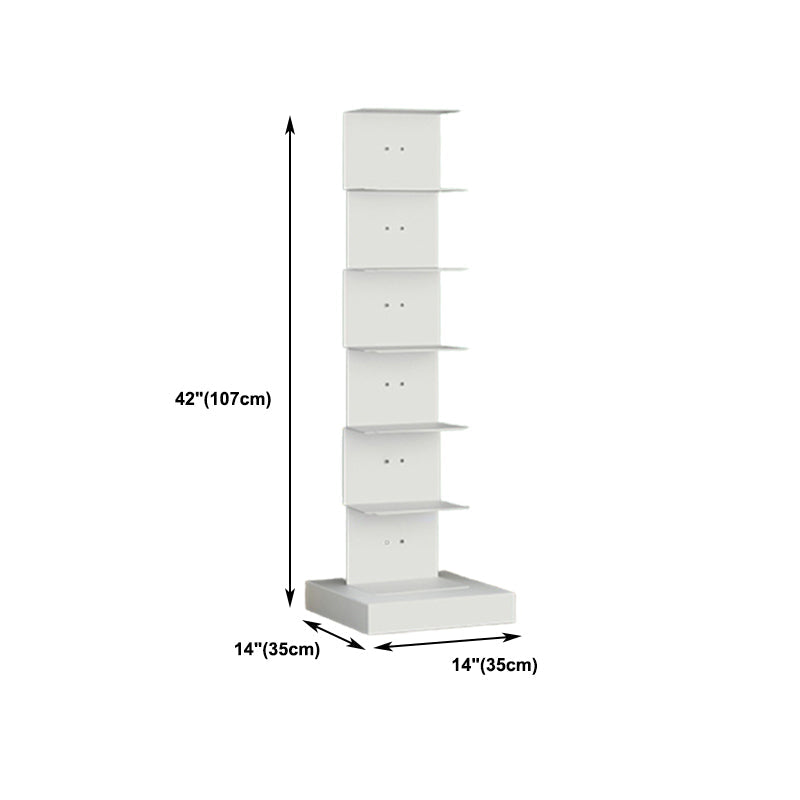 Modern Steel Bookcase, White, Geometric Bookshelf for Any Room Clearhalo 'Bookcases' 'furn' 'furn_bookcases' 'Furniture' 'Office Furniture' 5637320
