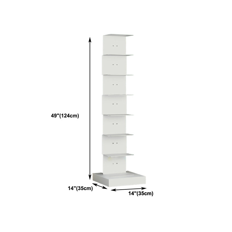 Modern Steel Bookcase, White, Geometric Bookshelf for Any Room Clearhalo 'Bookcases' 'furn' 'furn_bookcases' 'Furniture' 'Office Furniture' 5637321